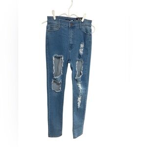 FashionNova Distressed Blue Jeans
